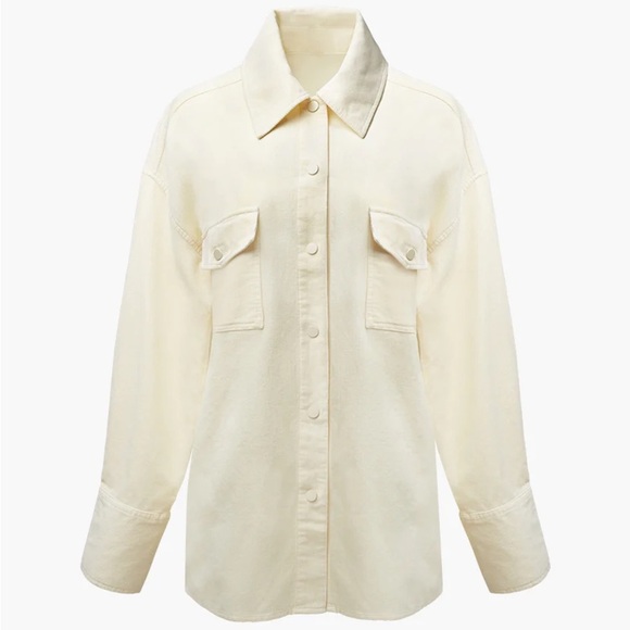 WEWOREWHAT pastel yellow corduroy shacket size xs/s - Picture 2 of 6